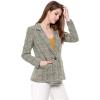 imageAllegra K Womens Notched Lapel One Button Boyfriend Blazer Suit Plaid Blazer JacketBlack