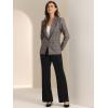 imageAllegra K Womens Notched Lapel One Button Boyfriend Blazer Suit Plaid Blazer JacketBlack Brown