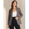 imageAllegra K Womens Notched Lapel One Button Boyfriend Blazer Suit Plaid Blazer JacketBlack Brown