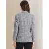 imageAllegra K Womens Notched Lapel One Button Boyfriend Blazer Suit Plaid Blazer JacketBlack White 2