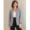 imageAllegra K Womens Notched Lapel One Button Boyfriend Blazer Suit Plaid Blazer JacketBlack White 2