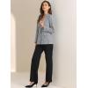 imageAllegra K Womens Notched Lapel One Button Boyfriend Blazer Suit Plaid Blazer JacketBlack White 2