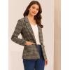 imageAllegra K Womens Notched Lapel One Button Boyfriend Blazer Suit Plaid Blazer JacketBlue Brown