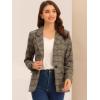 imageAllegra K Womens Notched Lapel One Button Boyfriend Blazer Suit Plaid Blazer JacketBlue Brown