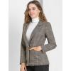 imageAllegra K Womens Notched Lapel One Button Boyfriend Blazer Suit Plaid Blazer JacketBrown