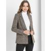 imageAllegra K Womens Notched Lapel One Button Boyfriend Blazer Suit Plaid Blazer JacketBrown