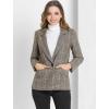imageAllegra K Womens Notched Lapel One Button Boyfriend Blazer Suit Plaid Blazer JacketBrown