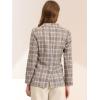 imageAllegra K Womens Notched Lapel One Button Boyfriend Blazer Suit Plaid Blazer JacketBrown Beige