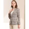 imageAllegra K Womens Notched Lapel One Button Boyfriend Blazer Suit Plaid Blazer JacketBrown Beige