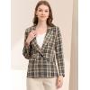 imageAllegra K Womens Notched Lapel One Button Boyfriend Blazer Suit Plaid Blazer JacketBrown Black