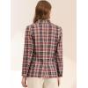 imageAllegra K Womens Notched Lapel One Button Boyfriend Blazer Suit Plaid Blazer JacketBrown Red