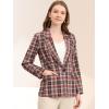 imageAllegra K Womens Notched Lapel One Button Boyfriend Blazer Suit Plaid Blazer JacketBrown Red