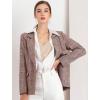 imageAllegra K Womens Notched Lapel One Button Boyfriend Blazer Suit Plaid Blazer JacketBurgundy