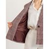 imageAllegra K Womens Notched Lapel One Button Boyfriend Blazer Suit Plaid Blazer JacketBurgundy