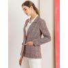 imageAllegra K Womens Notched Lapel One Button Boyfriend Blazer Suit Plaid Blazer JacketBurgundy