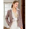 imageAllegra K Womens Notched Lapel One Button Boyfriend Blazer Suit Plaid Blazer JacketBurgundy