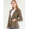 imageAllegra K Womens Notched Lapel One Button Boyfriend Blazer Suit Plaid Blazer JacketCoffee