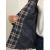 imageAllegra K Womens Notched Lapel One Button Boyfriend Blazer Suit Plaid Blazer JacketDark Blue