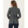 imageAllegra K Womens Notched Lapel One Button Boyfriend Blazer Suit Plaid Blazer JacketGreen Blue