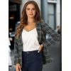 imageAllegra K Womens Notched Lapel One Button Boyfriend Blazer Suit Plaid Blazer JacketGreen Blue