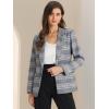 imageAllegra K Womens Notched Lapel One Button Boyfriend Blazer Suit Plaid Blazer JacketGrey
