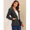 imageAllegra K Womens Notched Lapel One Button Boyfriend Blazer Suit Plaid Blazer JacketGrey Black