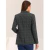 imageAllegra K Womens Notched Lapel One Button Boyfriend Blazer Suit Plaid Blazer JacketGrey Black