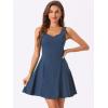 imageAllegra K Womens Party Sexy Dress Sleeveless Sweetheart Neck Cocktail Fit and Flare A Line Swing Tank Mini DressesDark Blue