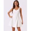 imageAllegra K Womens Party Sexy Dress Sleeveless Sweetheart Neck Cocktail Fit and Flare A Line Swing Tank Mini DressesWhite