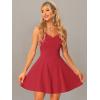 imageAllegra K Womens Party Sexy Dress Sleeveless Sweetheart Neck Cocktail Fit and Flare A Line Swing Tank Mini DressesWine Red