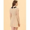 imageAllegra K Womens Peter Pan Collar Short Sleeves Contrast ALine Polka Dots DressBeige