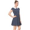 imageAllegra K Womens Peter Pan Collar Short Sleeves Contrast ALine Polka Dots DressBlue