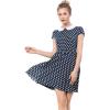 imageAllegra K Womens Peter Pan Collar Short Sleeves Contrast ALine Polka Dots DressBlue