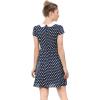 imageAllegra K Womens Peter Pan Collar Short Sleeves Contrast ALine Polka Dots DressBlue