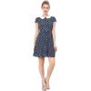 imageAllegra K Womens Peter Pan Collar Short Sleeves Contrast ALine Polka Dots DressBlue