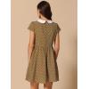 imageAllegra K Womens Peter Pan Collar Short Sleeves Contrast ALine Polka Dots DressBrown