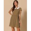 imageAllegra K Womens Peter Pan Collar Short Sleeves Contrast ALine Polka Dots DressBrown