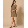imageAllegra K Womens Peter Pan Collar Short Sleeves Contrast ALine Polka Dots DressBrown