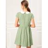 imageAllegra K Womens Peter Pan Collar Short Sleeves Contrast ALine Polka Dots DressGreen