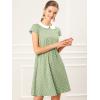 imageAllegra K Womens Peter Pan Collar Short Sleeves Contrast ALine Polka Dots DressGreen