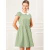 imageAllegra K Womens Peter Pan Collar Short Sleeves Contrast ALine Polka Dots DressGreen