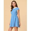 imageAllegra K Womens Peter Pan Collar Short Sleeves Contrast ALine Polka Dots DressLight Blue