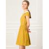imageAllegra K Womens Peter Pan Collar Short Sleeves Contrast ALine Polka Dots DressMustard