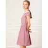 imageAllegra K Womens Peter Pan Collar Short Sleeves Contrast ALine Polka Dots DressPink