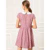 imageAllegra K Womens Peter Pan Collar Short Sleeves Contrast ALine Polka Dots DressPink
