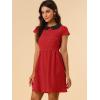 imageAllegra K Womens Peter Pan Collar Short Sleeves Contrast ALine Polka Dots DressRed