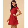 imageAllegra K Womens Peter Pan Collar Short Sleeves Contrast ALine Polka Dots DressRed
