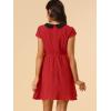 imageAllegra K Womens Peter Pan Collar Short Sleeves Contrast ALine Polka Dots DressRed