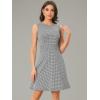 imageAllegra K Womens Plaid Dress Sleeveless Fit and Flare Houndstooth Work DressesBlack Houndstooth