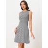 imageAllegra K Womens Plaid Dress Sleeveless Fit and Flare Houndstooth Work DressesBlack Houndstooth